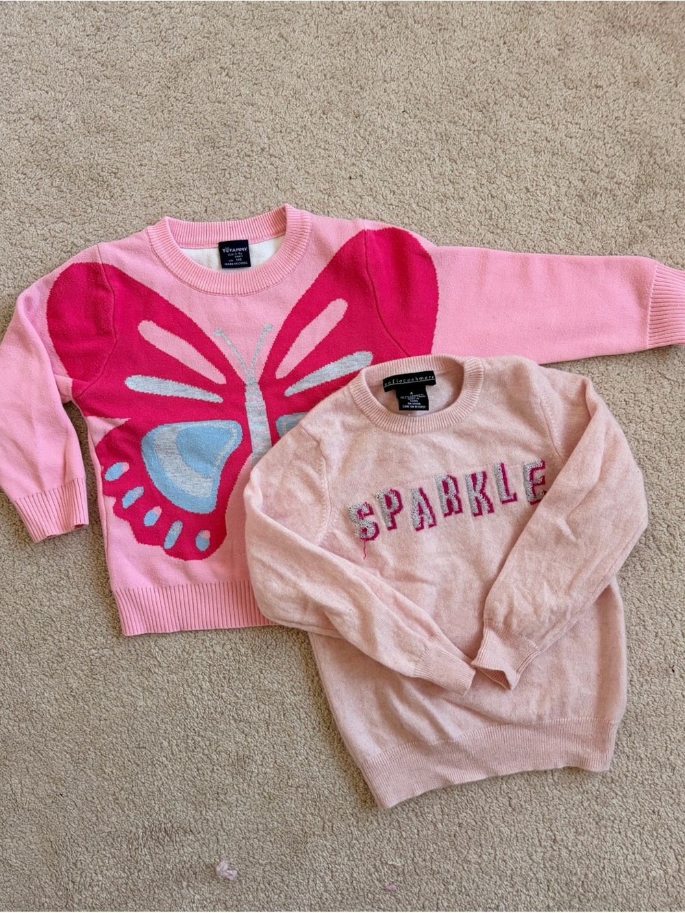 TOTAMMY + Sofia Cashmere Girls Pink Sweaters Bundle | Size 3-4 / 4